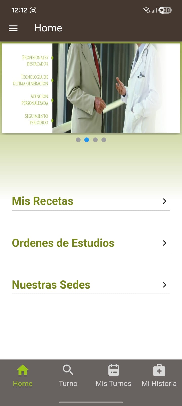 Pantalla de inicio de miLezica